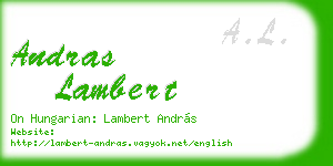 andras lambert business card